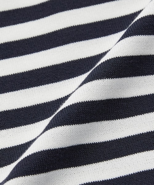 CROSS FUNCTION（クロスファンクション）の「《洗える》サマ美え 金釦ボーダーVネックカーディガン【CROSS FUNCTION/クロスファンクション】（カーディガン/ボレロ・レディース・ネイビー/ホワイト系その他・M/L/LL）」の3枚目の写真