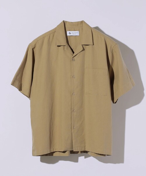 City Ambient Products(シティアンビエントプロダクツ)の「City Ambient Products: オープンカラー コットン リネン ショートスリーブ シャツ(シャツ/ブラウス・メンズ・ベージュ/ブラック/オリーブ・SMALL/MEDIUM/LARGE)」の3枚目の写真