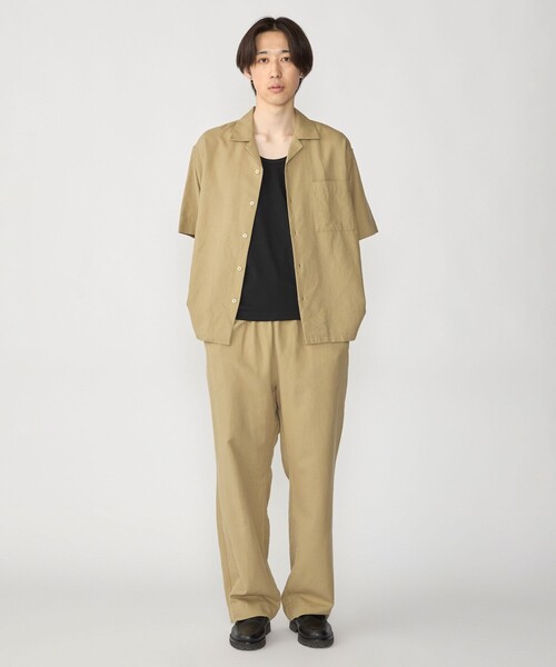 City Ambient Products(シティアンビエントプロダクツ)の「City Ambient Products: オープンカラー コットン リネン ショートスリーブ シャツ(シャツ/ブラウス・メンズ・ベージュ/ブラック/オリーブ・SMALL/MEDIUM/LARGE)」の7枚目の写真