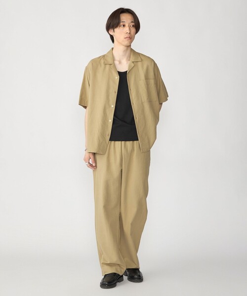 City Ambient Products(シティアンビエントプロダクツ)の「City Ambient Products: オープンカラー コットン リネン ショートスリーブ シャツ(シャツ/ブラウス・メンズ・ベージュ/ブラック/オリーブ・SMALL/MEDIUM/LARGE)」の8枚目の写真