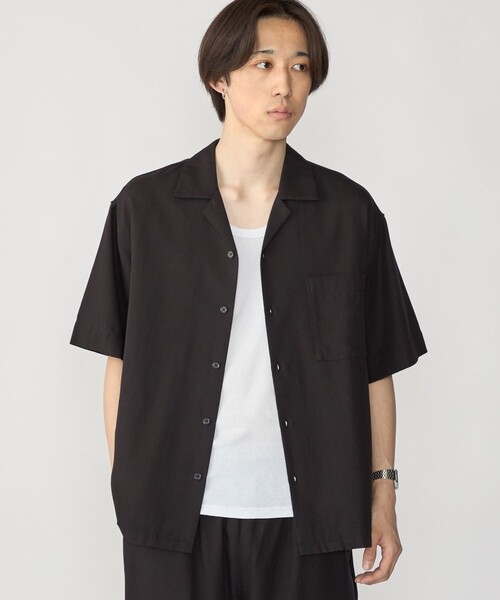 City Ambient Products(シティアンビエントプロダクツ)の「City Ambient Products: オープンカラー コットン リネン ショートスリーブ シャツ(シャツ/ブラウス・メンズ・ベージュ/ブラック/オリーブ・SMALL/MEDIUM/LARGE)」の9枚目の写真