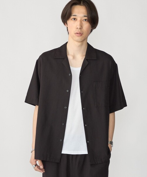 City Ambient Products(シティアンビエントプロダクツ)の「City Ambient Products: オープンカラー コットン リネン ショートスリーブ シャツ(シャツ/ブラウス・メンズ・ベージュ/ブラック/オリーブ・SMALL/MEDIUM/LARGE)」の10枚目の写真