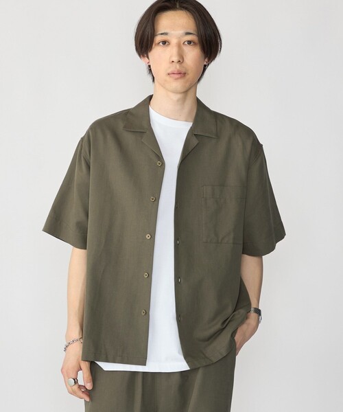 City Ambient Products(シティアンビエントプロダクツ)の「City Ambient Products: オープンカラー コットン リネン ショートスリーブ シャツ(シャツ/ブラウス・メンズ・ベージュ/ブラック/オリーブ・SMALL/MEDIUM/LARGE)」の12枚目の写真