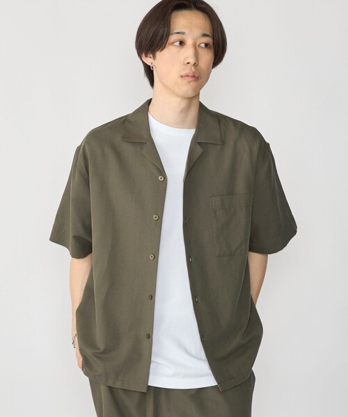 City Ambient Products(シティアンビエントプロダクツ)の「City Ambient Products: オープンカラー コットン リネン ショートスリーブ シャツ(シャツ/ブラウス・メンズ・ベージュ/ブラック/オリーブ・SMALL/MEDIUM/LARGE)」の13枚目の写真