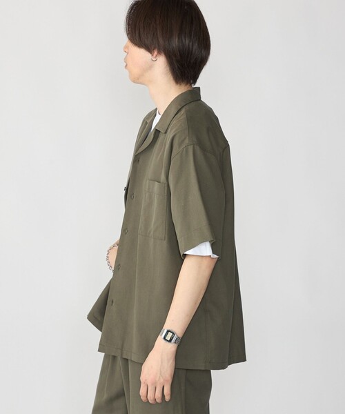 City Ambient Products(シティアンビエントプロダクツ)の「City Ambient Products: オープンカラー コットン リネン ショートスリーブ シャツ(シャツ/ブラウス・メンズ・ベージュ/ブラック/オリーブ・SMALL/MEDIUM/LARGE)」の14枚目の写真