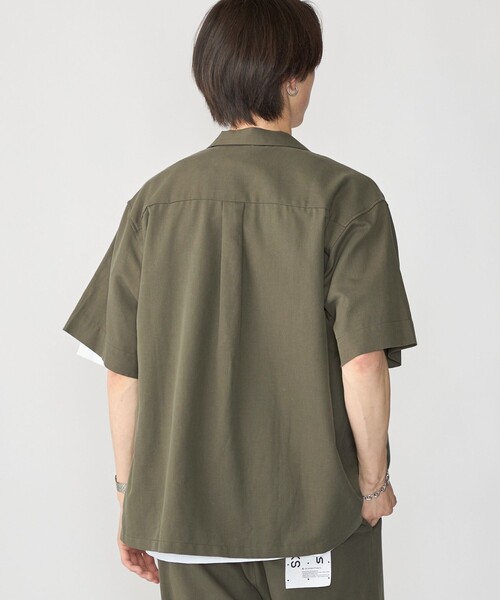 City Ambient Products(シティアンビエントプロダクツ)の「City Ambient Products: オープンカラー コットン リネン ショートスリーブ シャツ(シャツ/ブラウス・メンズ・ベージュ/ブラック/オリーブ・SMALL/MEDIUM/LARGE)」の15枚目の写真