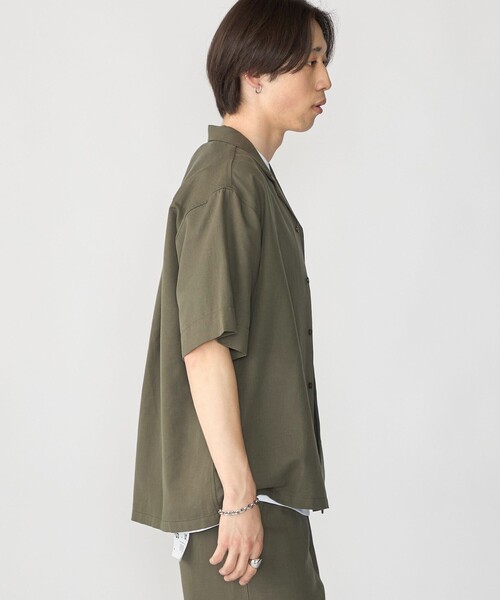 City Ambient Products(シティアンビエントプロダクツ)の「City Ambient Products: オープンカラー コットン リネン ショートスリーブ シャツ(シャツ/ブラウス・メンズ・ベージュ/ブラック/オリーブ・SMALL/MEDIUM/LARGE)」の16枚目の写真
