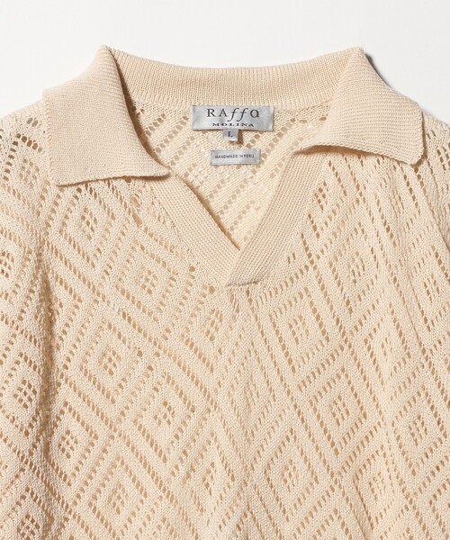UNITED ARROWS(ユナイテッドアローズ)の「【別注】<RAFFA MOLINA> ダイヤ スキッパー ニット(ニット/セーター・メンズ・オフホワイト・L/M)」の3枚目の写真