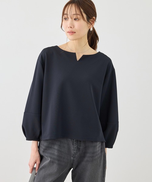 ROPE' PICNIC(ロペピクニック)の「ランタンスリーブリップルカットトップス(Tシャツ/カットソー・レディース・ホワイト/ライトグリーン/ネイビー・FREE)」の15枚目の写真