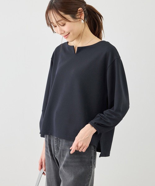 ROPE' PICNIC(ロペピクニック)の「ランタンスリーブリップルカットトップス(Tシャツ/カットソー・レディース・ホワイト/ライトグリーン/ネイビー・FREE)」の16枚目の写真