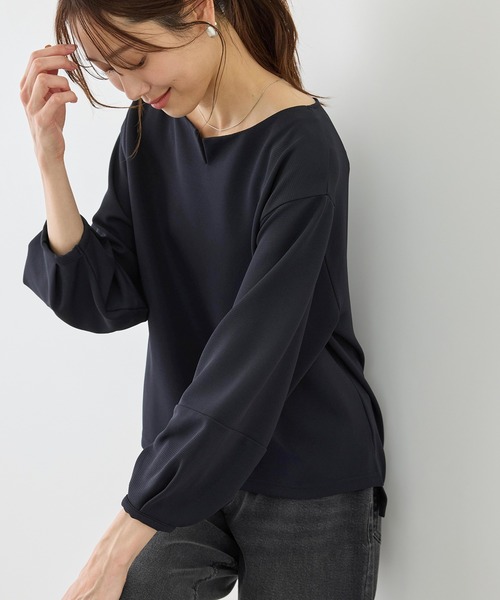 ROPE' PICNIC(ロペピクニック)の「ランタンスリーブリップルカットトップス(Tシャツ/カットソー・レディース・ホワイト/ライトグリーン/ネイビー・FREE)」の17枚目の写真