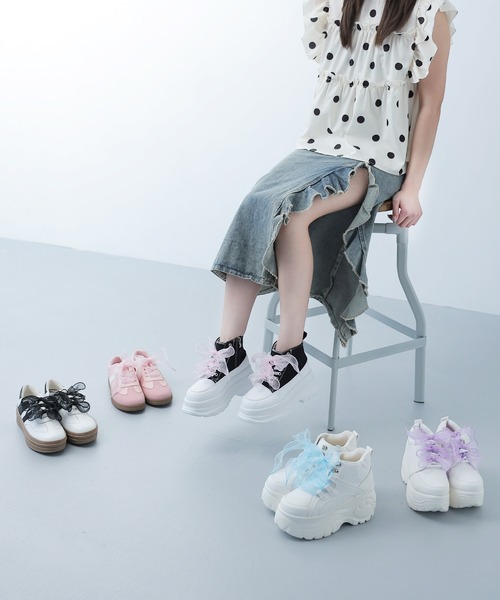 attagirl(アタガール)の「リボンシューレース(シューズアクセサリー・レディース・ホワイト/パープル/ブルー/ピンク/ブラック・ONE SIZE)」の9枚目の写真