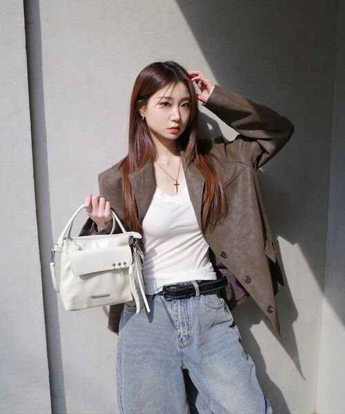 FILLINTHEBLANK(フィルインザブランク)の「PK Flap Bag (cream)(メッセンジャーバッグ・レディース・その他・FREE)」の5枚目の写真