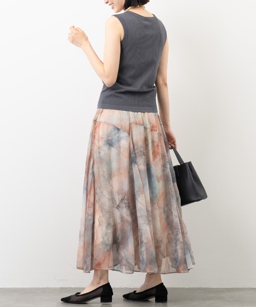 aunt lily（アントリリー）の「リブノースリプルオーバー｜カップ付き シームレス タンクトップ インナー レイヤード 体型カバー 無地 ボーダー（Tシャツ/カットソー・レディース・ホワイト系その他/グレー系その他/チャコールグレー・S/M/L/LL）」の5枚目の写真