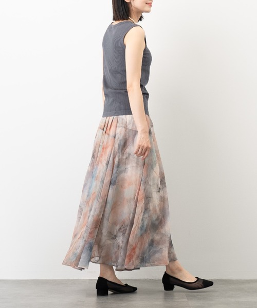 aunt lily（アントリリー）の「リブノースリプルオーバー｜カップ付き シームレス タンクトップ インナー レイヤード 体型カバー 無地 ボーダー（Tシャツ/カットソー・レディース・ホワイト系その他/グレー系その他/チャコールグレー・S/M/L/LL）」の6枚目の写真