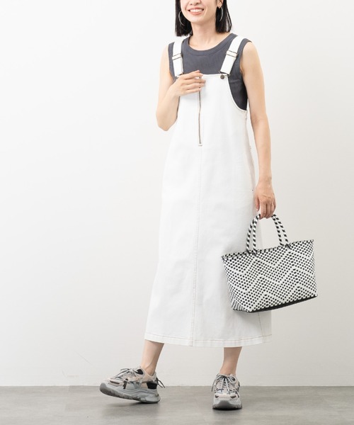 aunt lily（アントリリー）の「リブノースリプルオーバー｜カップ付き シームレス タンクトップ インナー レイヤード 体型カバー 無地 ボーダー（Tシャツ/カットソー・レディース・ホワイト系その他/グレー系その他/チャコールグレー・S/M/L/LL）」の7枚目の写真