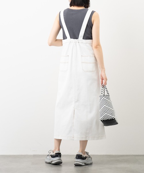aunt lily（アントリリー）の「リブノースリプルオーバー｜カップ付き シームレス タンクトップ インナー レイヤード 体型カバー 無地 ボーダー（Tシャツ/カットソー・レディース・ホワイト系その他/グレー系その他/チャコールグレー・S/M/L/LL）」の8枚目の写真
