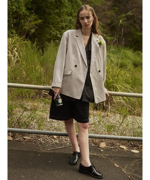 ELCHELE(エルチェレ)の「TAILORED PROM JACKET(テーラードジャケット・レディース・ブルー/オフホワイト/ストライプ・38/36)」の16枚目の写真