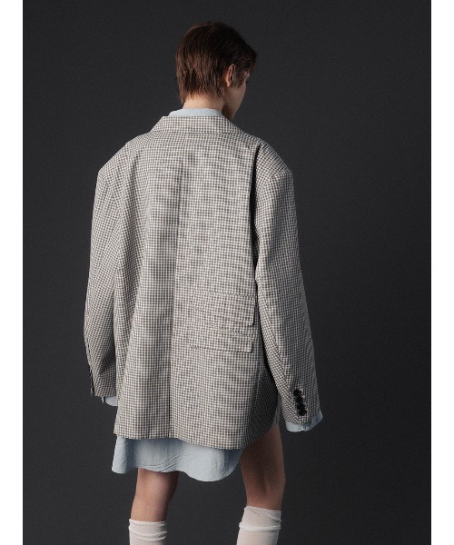 ELCHELE(エルチェレ)の「TAILORED PROM JACKET(テーラードジャケット・レディース・ブルー/オフホワイト/ストライプ・38/36)」の7枚目の写真