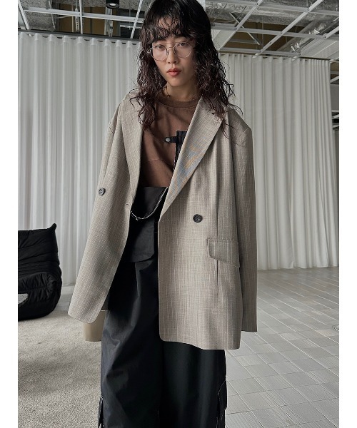 ELCHELE(エルチェレ)の「TAILORED PROM JACKET(テーラードジャケット・レディース・ブルー/オフホワイト/ストライプ・38/36)」の21枚目の写真
