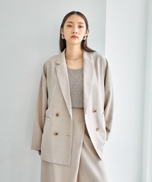 LEPSIM | 《リネンライクドライシリーズ》ルーズW長袖ジャケット　639000(テーラードジャケット)