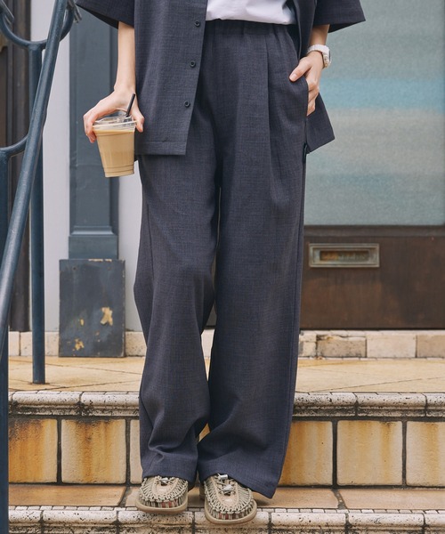 スラックス（グレー/灰色系・ウォッシャブル加工）ファッション通販
