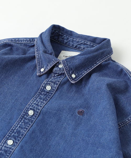 Carhartt WIP（カーハートダブリューアイピー）の「CARHARTT WIP / カーハート ダブリューアイピー L/S LUCAS SHIRT（シャツ/ブラウス・メンズ・ブルー・LARGE/MEDIUM）」の3枚目の写真