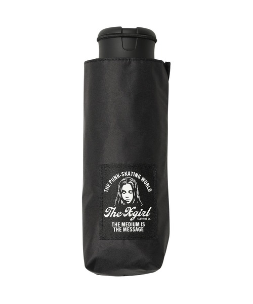 HUS.(ハス)の「X-girl × HUS. FACE AND LOGO ALL WEATHER SMART UMBRELLA(折りたたみ傘・レディース・ブラック/ホワイト・ONE SIZE)」の1枚目の写真