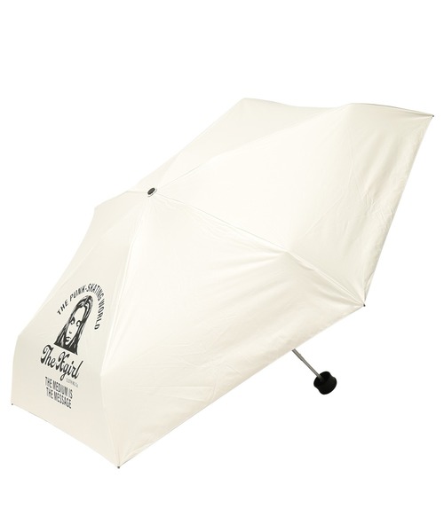 HUS.(ハス)の「X-girl × HUS. FACE AND LOGO ALL WEATHER SMART UMBRELLA(折りたたみ傘・レディース・ブラック/ホワイト・ONE SIZE)」の4枚目の写真