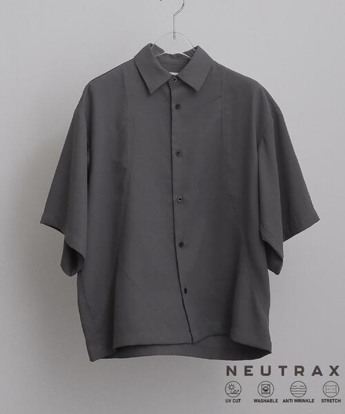 tk.TAKEO KIKUCHI(ティーケータケオキクチ)の「【UVカット/ストレッチ】NEUTRAXシリーズ 半袖シャツ(シャツ/ブラウス・メンズ・ブラウン系その他/ブラック/グレー・02/01/03)」の3枚目の写真