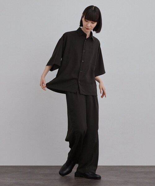 tk.TAKEO KIKUCHI(ティーケータケオキクチ)の「【UVカット/ストレッチ】NEUTRAXシリーズ 半袖シャツ(シャツ/ブラウス・メンズ・ブラウン系その他/ブラック/グレー・02/01/03)」の12枚目の写真