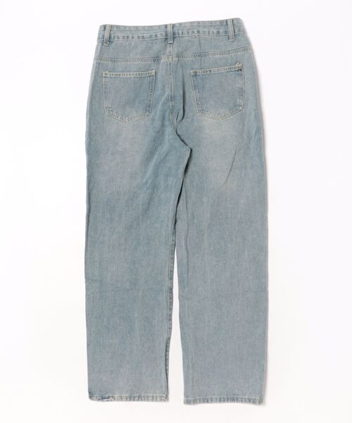 LUMIRA(アパレル)(ルミラ)の「ゆるっとシルエットが可愛いパールデニムパンツ(デニムパンツ・レディース・ブルー・S/M/L/XL)」の9枚目の写真