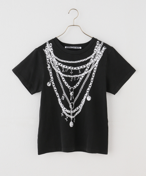 anna sui nyc(アナ スイ エヌ ワイ シー)の「ANNA SUI NYC / アナスイエヌワイシー フェイクアクセサリープリントTシャツ(Tシャツ/カットソー・レディース・ブラック/ホワイト・FREE)」の6枚目の写真