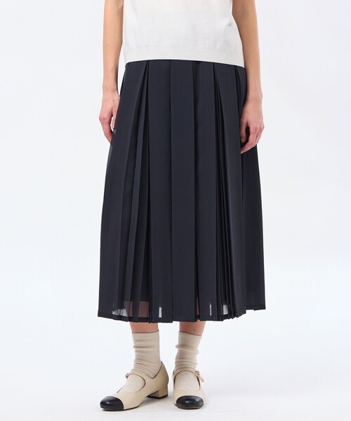 MACKINTOSH PHILOSOPHY(マッキントッシュ フィロソフィー)の「【WEB&一部店舗限定】【WILLINGHAM SKIRT(ウィリングハムスカート)】トリプルプリーツ(スカート・レディース・ブルー系その他3/ダークネイビー・38/36)」の2枚目の写真