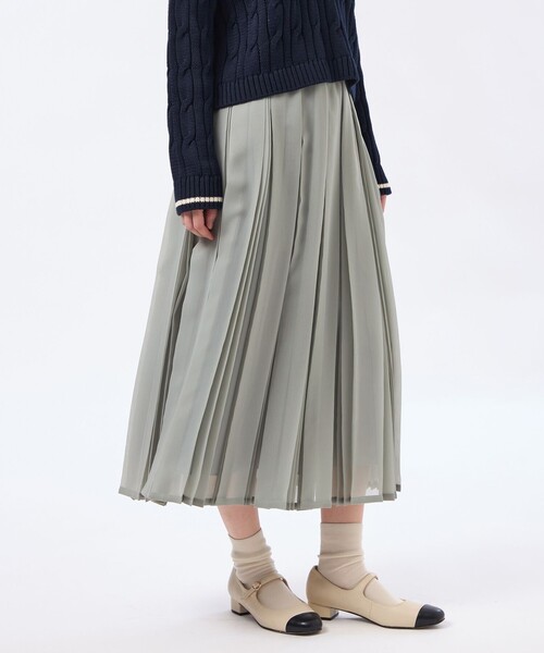 MACKINTOSH PHILOSOPHY(マッキントッシュ フィロソフィー)の「【WEB&一部店舗限定】【WILLINGHAM SKIRT(ウィリングハムスカート)】トリプルプリーツ(スカート・レディース・ブルー系その他3/ダークネイビー・38/36)」の1枚目の写真