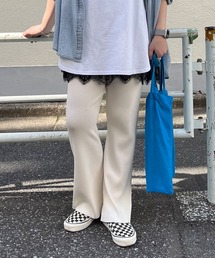 PUAL CE CIN | 【＠yns628企画】リブニット微フレアパンツ(その他パンツ)