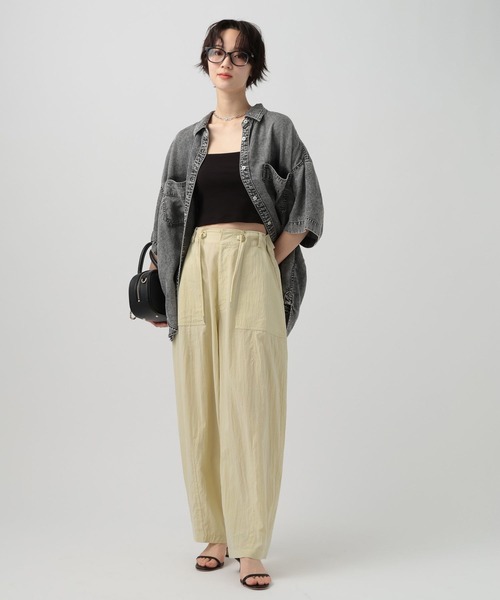 BAYFLOW（ベイフロー）の「[スタイルアップなカーブシルエット]フィブリルベイカーパンツ（その他パンツ・レディース・チャコールグレー/クリーム/ライラック・SMALL/MEDIUM）」の6枚目の写真