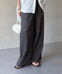 【WEB限定】デニムライクドットプリントイージーパンツ