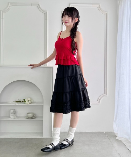 Loueme(ルエム)の「カップ付きドットフリルヘンリーキャミソール(キャミソール・レディース・ブラック/ホワイト/レッド・FREE)」の16枚目の写真