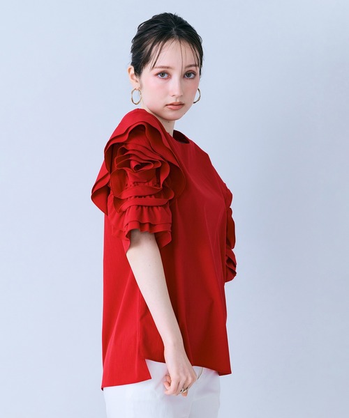 Audie a Muses(オーディアミューズ)の「ローズスリーブブラウス(シャツ/ブラウス・レディース・レッド/オフホワイト/ブルー/ブラック・38/42)」の15枚目の写真