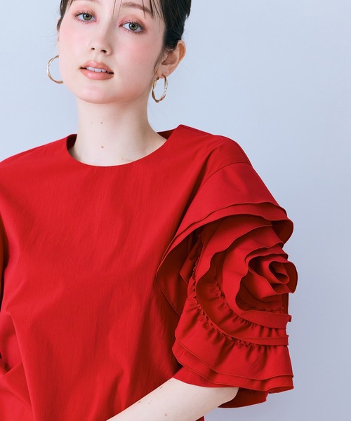 Audie a Muses(オーディアミューズ)の「ローズスリーブブラウス(シャツ/ブラウス・レディース・レッド/オフホワイト/ブルー/ブラック・38/42)」の16枚目の写真