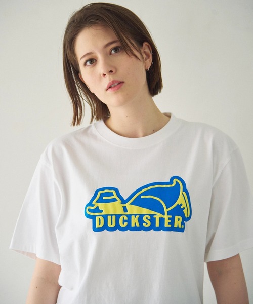 Duckster(ダックスター)の「Duckster/ダックスター 18/-度詰め天竺 レギュラーフィット S/STEE(ロゴ)(Tシャツ/カットソー・メンズ・ホワイト/コーラルピンク/ブラック/ラベンダー・LARGE/X-LARGE/MEDIUM)」の2枚目の写真