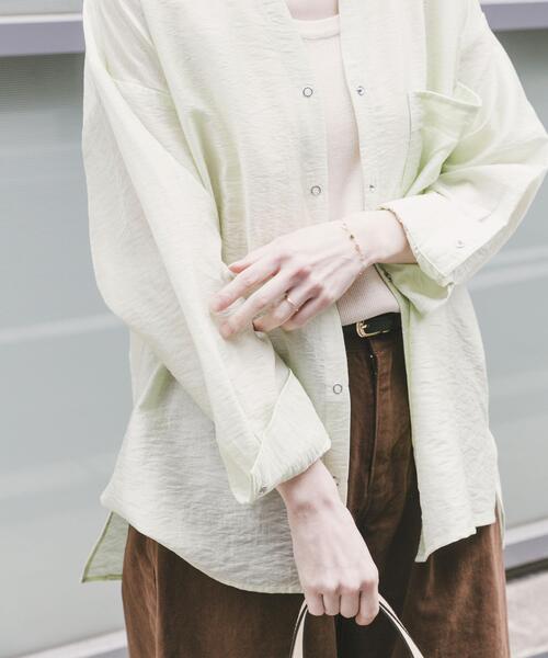 ITEMS URBANRESEARCH（アイテムズ アーバンリサーチ）の「ドットボタンシアーシャツ（シャツ/ブラウス・レディース・ミント/ライトベージュ/ブラウン・FREE）」の5枚目の写真