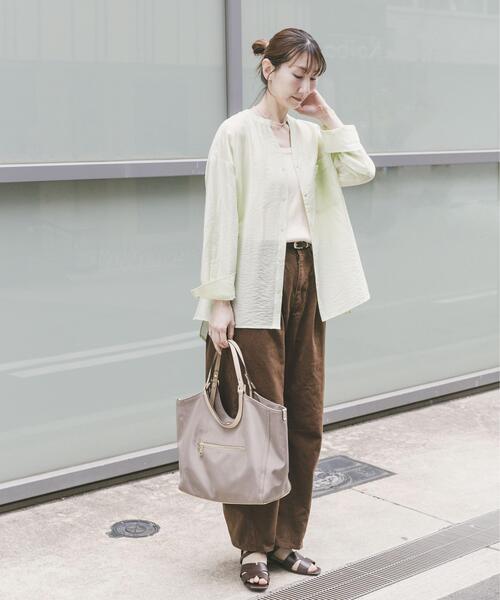 ITEMS URBANRESEARCH（アイテムズ アーバンリサーチ）の「ドットボタンシアーシャツ（シャツ/ブラウス・レディース・ミント/ライトベージュ/ブラウン・FREE）」の8枚目の写真