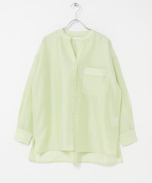 ITEMS URBANRESEARCH（アイテムズ アーバンリサーチ）の「ドットボタンシアーシャツ（シャツ/ブラウス・レディース・ミント/ライトベージュ/ブラウン・FREE）」の9枚目の写真