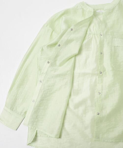 ITEMS URBANRESEARCH（アイテムズ アーバンリサーチ）の「ドットボタンシアーシャツ（シャツ/ブラウス・レディース・ミント/ライトベージュ/ブラウン・FREE）」の11枚目の写真