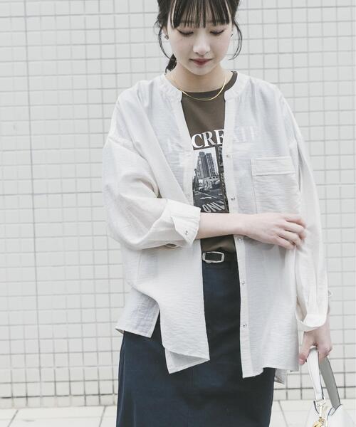 ITEMS URBANRESEARCH（アイテムズ アーバンリサーチ）の「ドットボタンシアーシャツ（シャツ/ブラウス・レディース・ミント/ライトベージュ/ブラウン・FREE）」の16枚目の写真