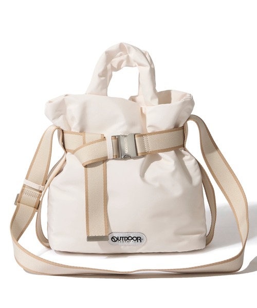 OUTDOOR PRODUCTS(アウトドアプロダクツ)の「【OUTDOOR PRODUCTS / アウトドアプロダクツ】2way Belt Tote 巾着型 ベルトデザイン トートバッグ(トートバッグ・レディース・アイボリー/ブラック/モカ・FREE)」の3枚目の写真