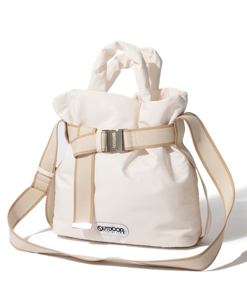 OUTDOOR PRODUCTS(アウトドアプロダクツ)の「【OUTDOOR PRODUCTS / アウトドアプロダクツ】2way Belt Tote 巾着型 ベルトデザイン トートバッグ(トートバッグ・レディース・アイボリー/ブラック/モカ・FREE)」の10枚目の写真