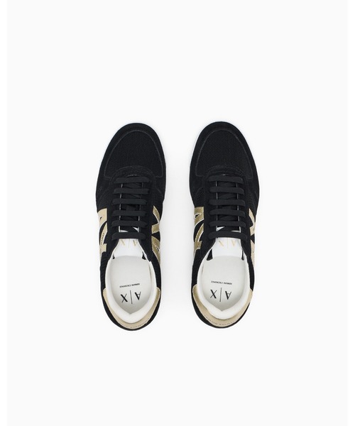 ARMANI EXCHANGE(アルマーニエクスチェンジ)の「【A|X アルマーニ エクスチェンジ】<ZOZO限定>AXロゴ スエードレースアップスニーカー(スニーカー・レディース・ベージュ/ブラック×ゴールド・38/37/39/36/35)」の9枚目の写真